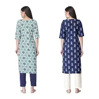 Attarctive Crepe Printed Straight Kurti Combo For Women Pack Of 2-thumb1