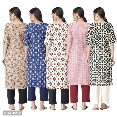 New Crepe Printed Kurtis Combo For Women Pack Of 5-thumb2