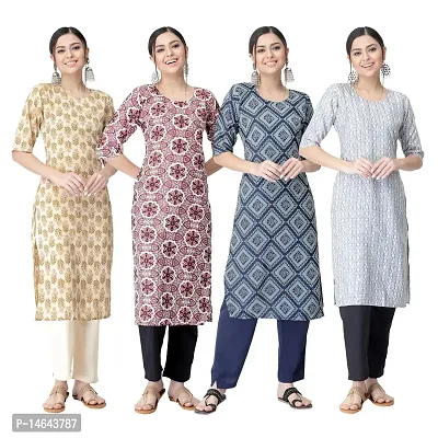 New Crepe Combo Printed Kurtis For Women Pack Of 4