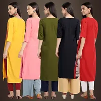 Fancy Crepe Kurtis For Women Pack Of 5-thumb1