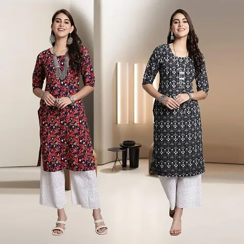 Fancy Rayon Kurtis For Women Pack Of 2