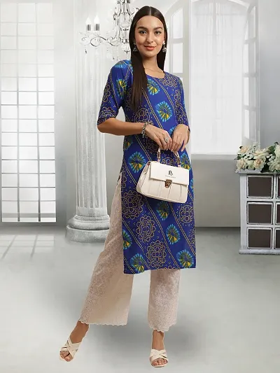 Stylish Straight Crepe Stitched Kurta