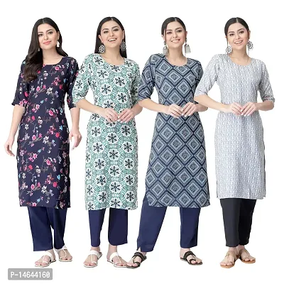 New Crepe Combo Printed Kurtis For Women Pack Of 4