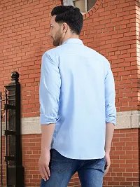Reliable Blue Cotton Solid Long Sleeves Formal Shirt For Men-thumb4