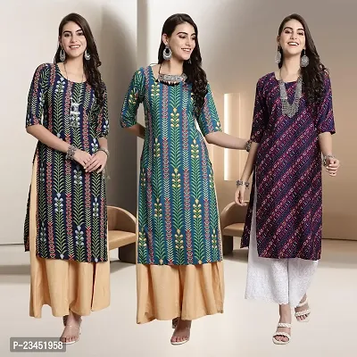 Fancy Rayon Kurtis For Women Pack Of 3-thumb0