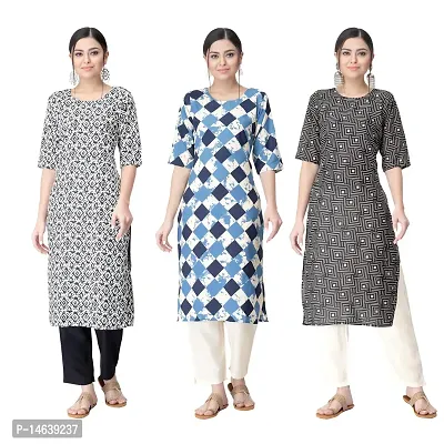 New Crepe Combo Printed Kurtis For Women Pack Of 3