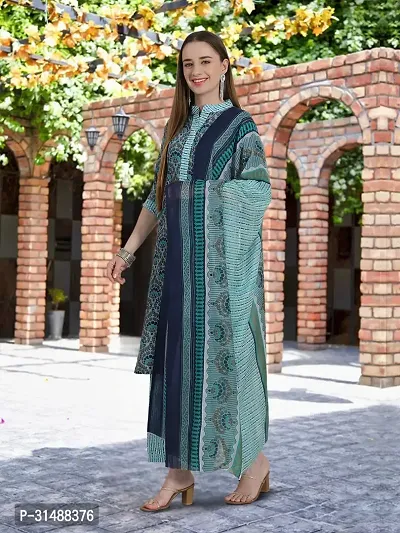 Fancy Cotton Blend Kurta Bottom And Dupatta Set For Women-thumb3