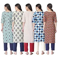 New Crepe Printed Kurtis Combo For Women Pack Of 5-thumb1