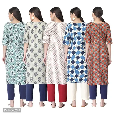 New Crepe Printed Kurtis Combo For Women Pack Of 5-thumb2