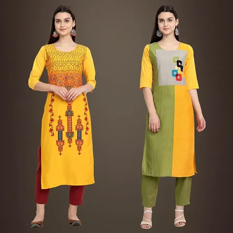 Stylish Fancy Crepe Kurtis Pack Of 2