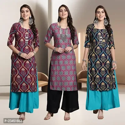 Fancy Rayon Kurtis For Women Pack Of 3