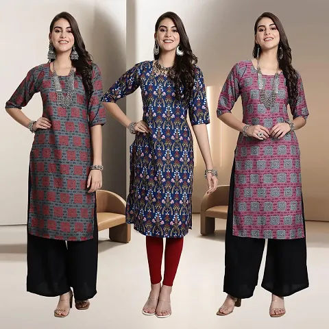 Fancy Rayon Kurtis For Women Pack Of 3