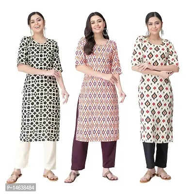 New Crepe Combo Printed Kurtis For Women Pack Of 3