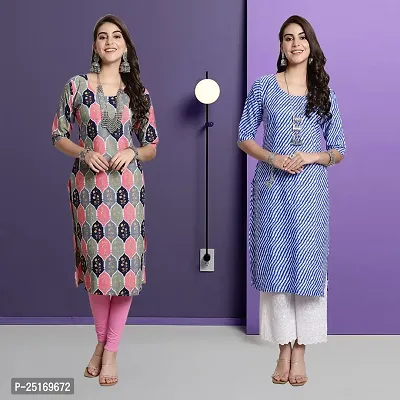 Fancy Crepe Kurtas For Women Pack Of 2-thumb0