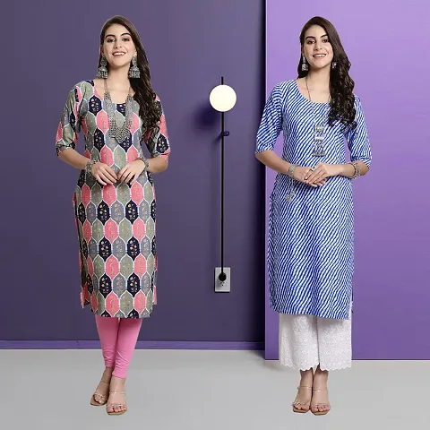 Fancy Rayon Kurtis For Women Pack Of 2