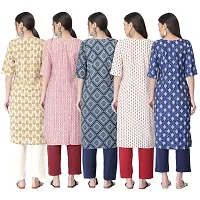 New Crepe Printed Kurtis Combo For Women Pack Of 5-thumb1