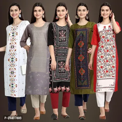 Fancy Crepe Kurtis For Women Pack Of 5-thumb0