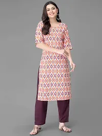 Stylish Multicoloured Crepe Printed Kurta Bottom Set For Women-thumb1