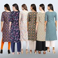 Women Stylish Crepe Printed Straight Kurta Combo-thumb1