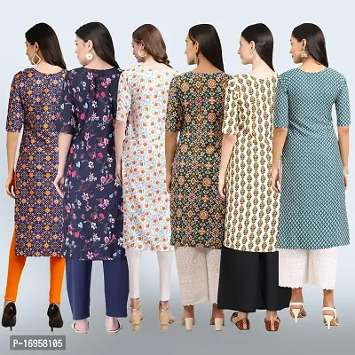 Women Stylish Crepe Printed Straight Kurta Combo-thumb2