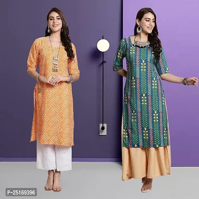 Fancy Crepe Kurtas For Women Pack Of 2-thumb0