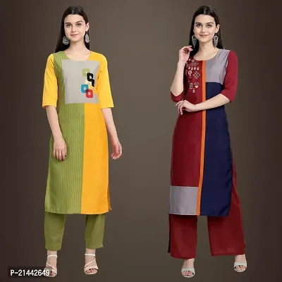 Fancy Crepe Kurtis for Women Pack Of 2-thumb0