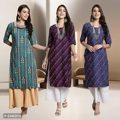 Fancy Rayon Kurtis For Women Pack Of 3-thumb0