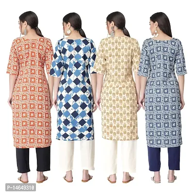 New Crepe Combo Printed Kurtis For Women Pack Of 4-thumb2