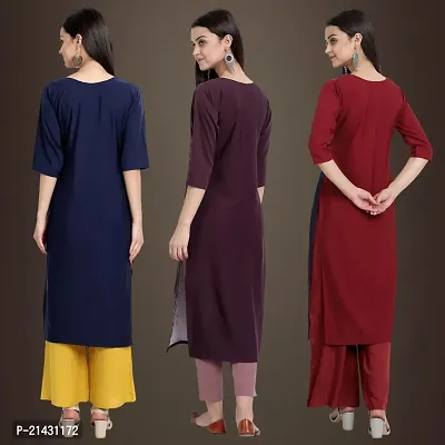 Fancy Crepe Kurtis for Women Pack Of 3-thumb2