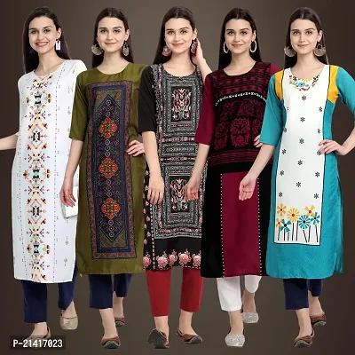 Fancy Crepe Kurtis For Women Pack Of 5-thumb0