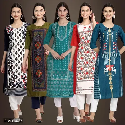 Fancy Crepe Kurtis For Women Pack Of 5-thumb0