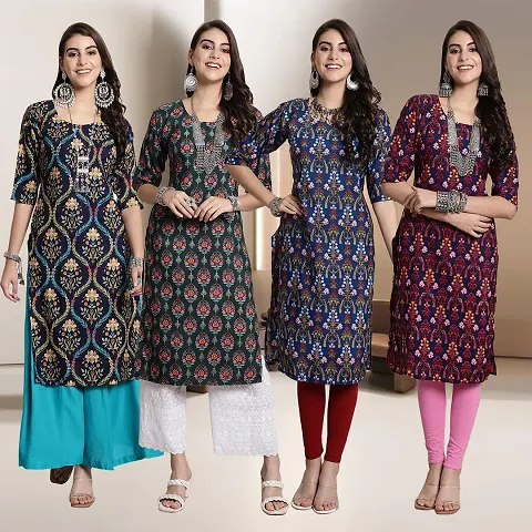 Fancy Crepe Kurtis for Women Pack Of 4