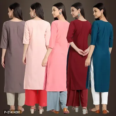 Fancy Crepe Kurtis For Women Pack Of 5-thumb2