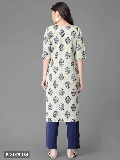 Stylish Crepe Printed Straight Kurta With Pant Set For Women-thumb3