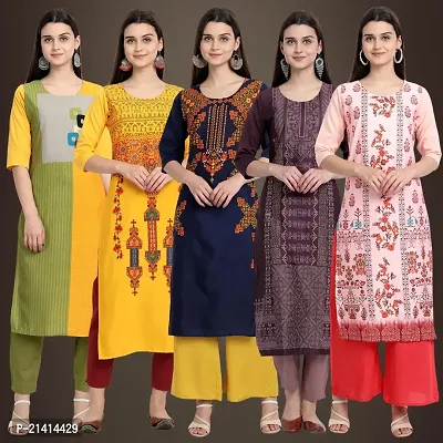 Fancy Crepe Kurtis For Women Pack Of 5-thumb0