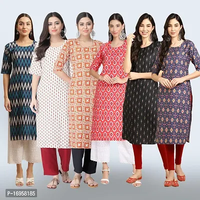 Women Stylish Crepe Printed Straight Kurta Combo