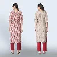 Women Stylish Crepe Ethnic Motif Casual Straight Kurta-thumb1