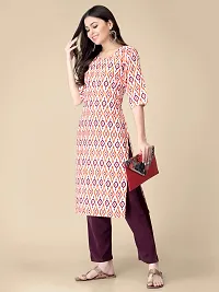 Straight Multicoloured Printed Crepe Kurta-thumb4