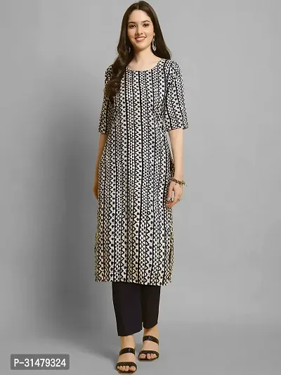 Stylish Crepe Printed Straight Kurta With Pant Set For Women-thumb2