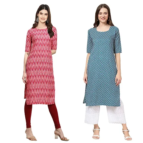 Stylish Straight Crepe Kurta For Women Combo Pack Of 2