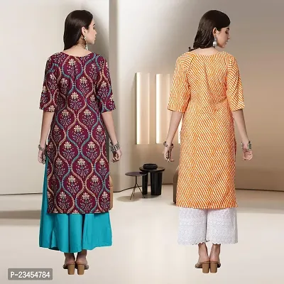 Fancy Rayon Kurtis For Women Pack Of 2-thumb2