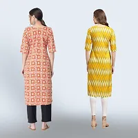 Women Stylish Crepe Ethnic Motif Casual Straight Kurta-thumb1