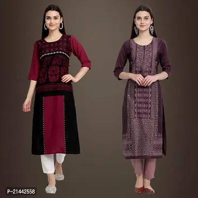 Fancy Crepe Kurtis for Women Pack Of 2