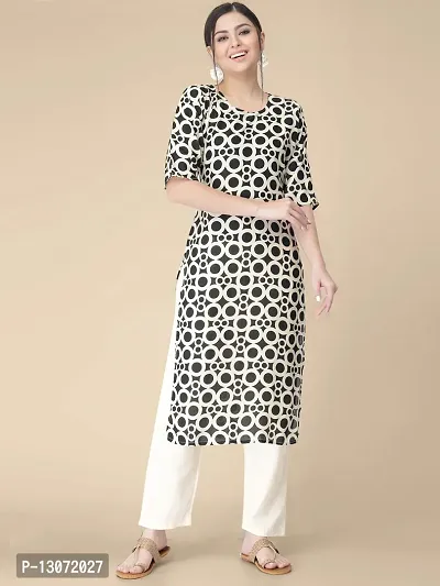 Straight Brown Printed Crepe Kurta