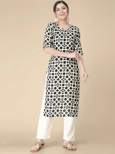 Straight Printed Crepe Straight Kurtas