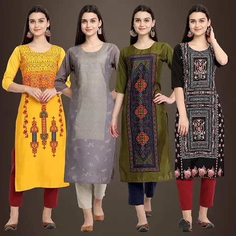 Stylish Fancy Crepe Kurtis Pack Of 4