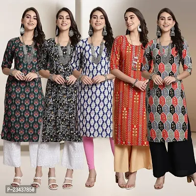 Fancy Crepe Kurtis For Women Pack Of 5