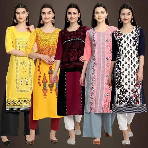 Fancy Crepe Kurtis For Women Pack Of 5