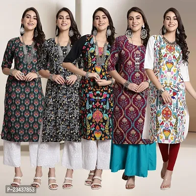 Fancy Crepe Kurtis For Women Pack Of 5