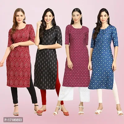 Women Stylish Crepe Printed Straight Kurta-thumb0